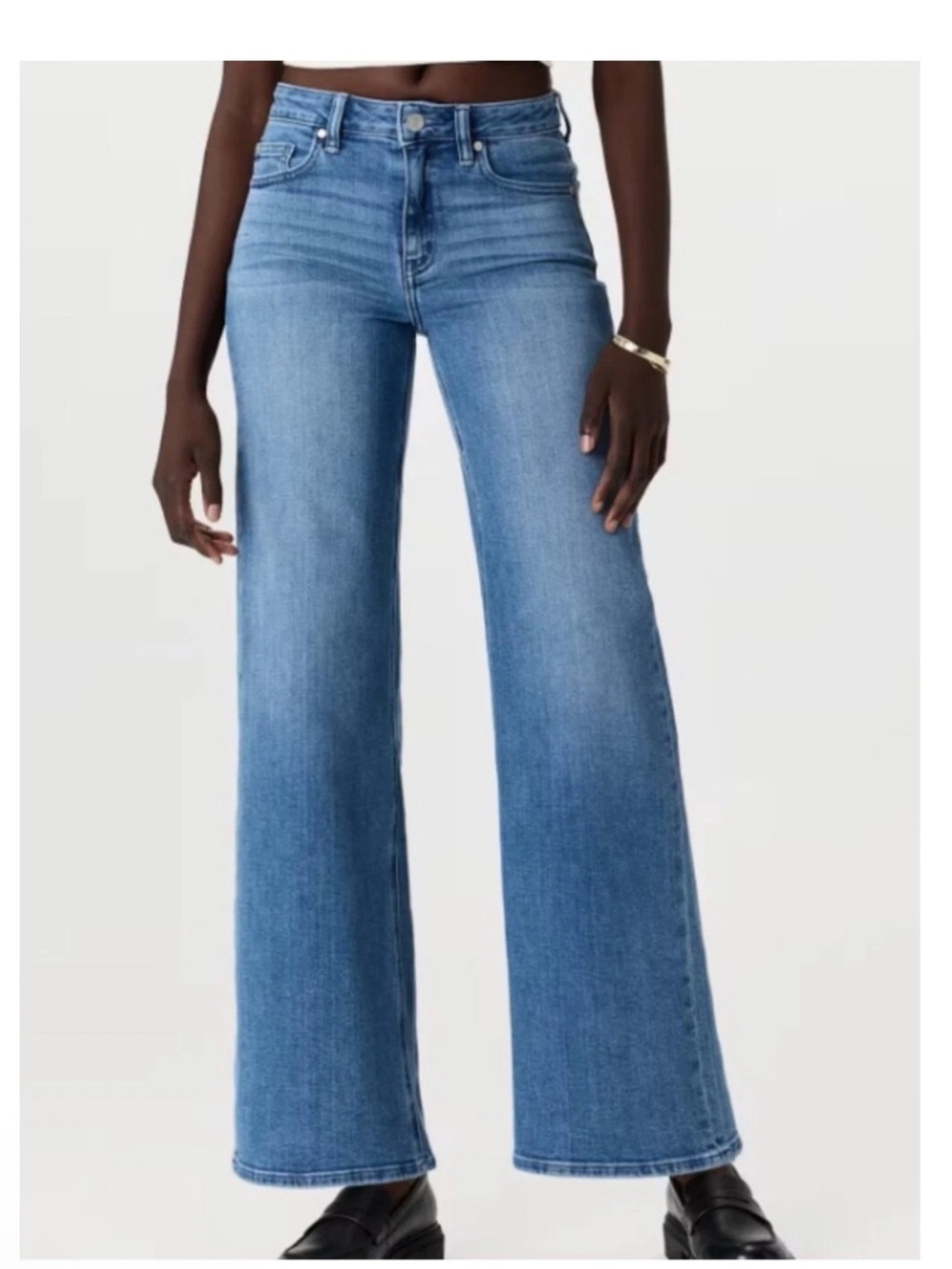 Quince Bella Stretch Wide Leg Jeans in Seaside Blue 26x30